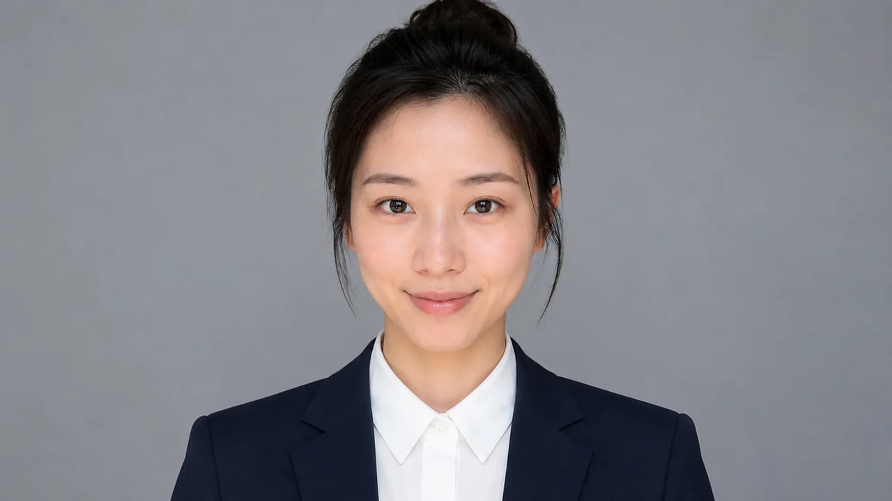 Neutral professional CV resume portrait from a casual selfie with AI Resume Photo Generator on SupaImagine