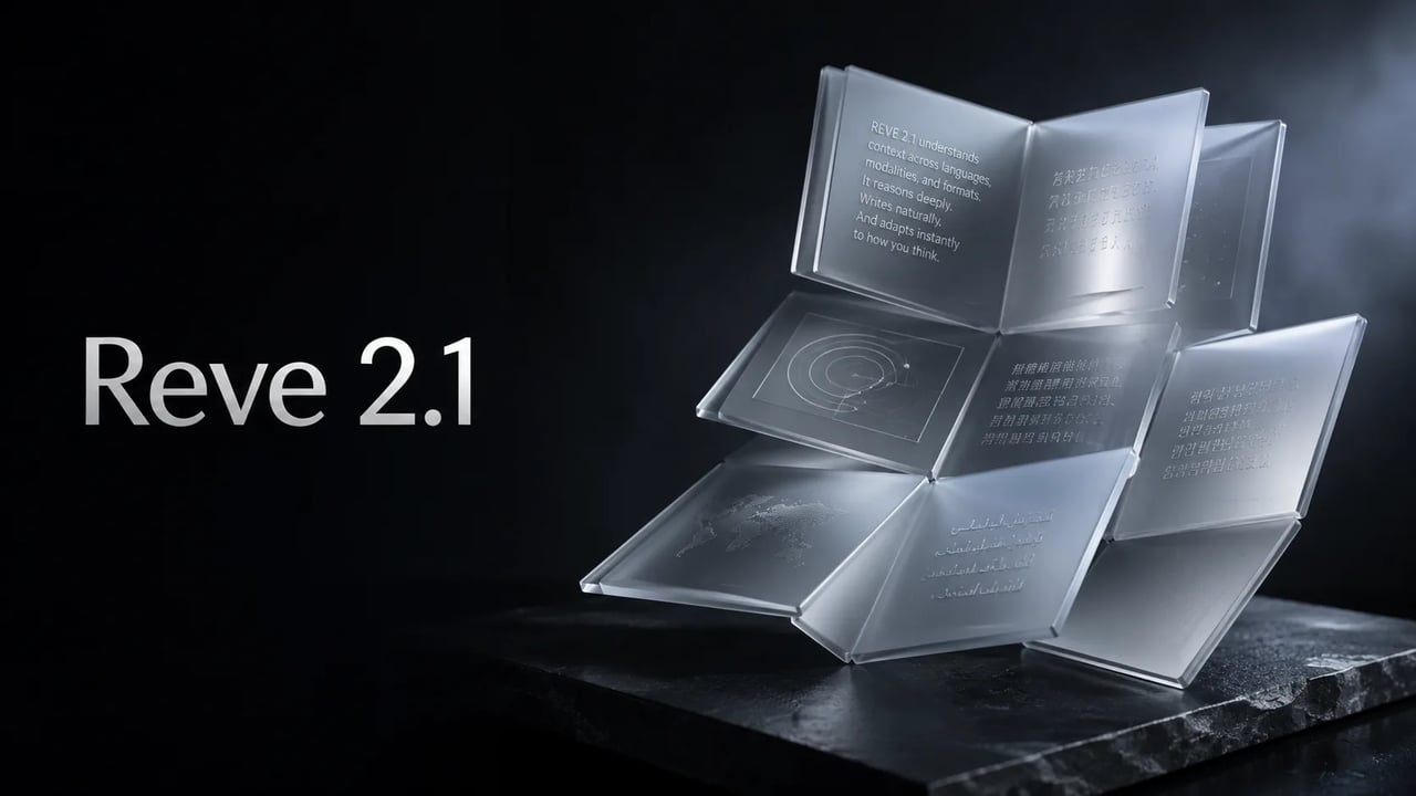 Reve 2.1 示例图：分区清楚的编辑排版，标题和产品区域文字可读