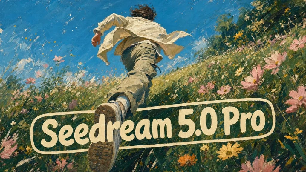 SupaImagine 的 Seedream 5.0 Pro 平面笔刷油画动作海报 hero 图