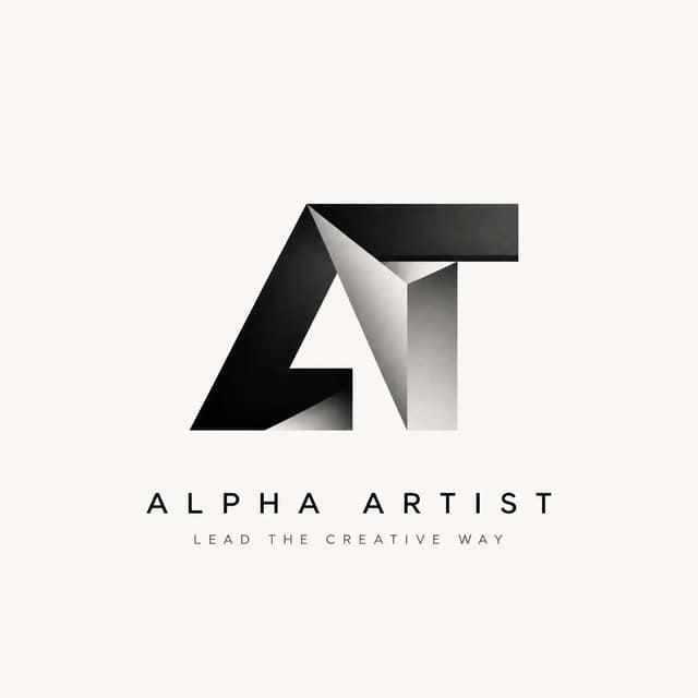 Create a clean premium logo design for Alpha Artist based on the letter ATurn th