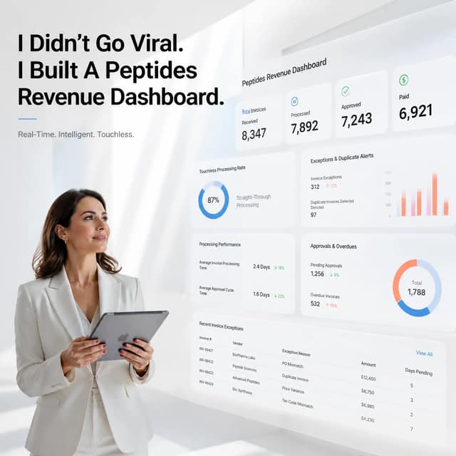 Create a premium LinkedIn thought leadership    Topic:Dashboard First Peptides R