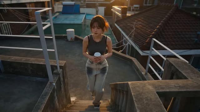 Main Subject: Young Korean woman, early 20s, natural everyday appearance, faded 