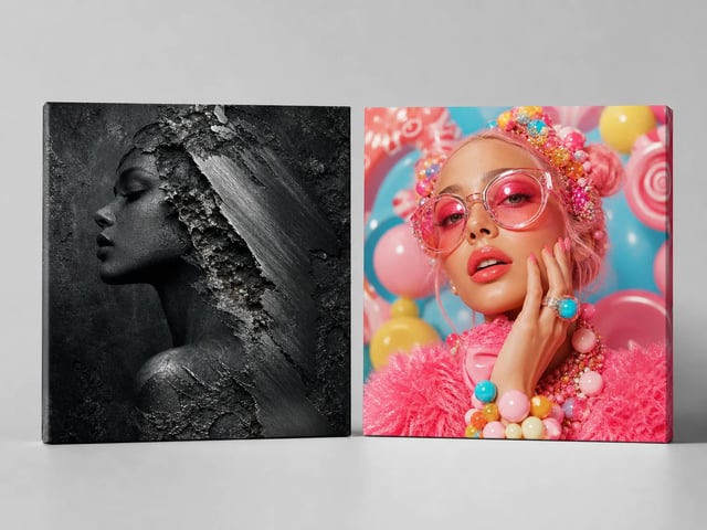 Two finished cover directions side by side for a client pitch