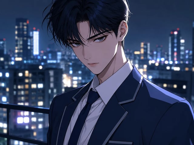 Webtoon-stiliges Originalfiguren-Keyvisual