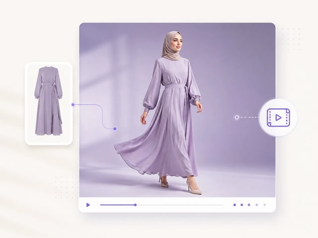 Quadro final de vídeo fashion: look discreto na modelo em caminhada suave com movimento do tecido