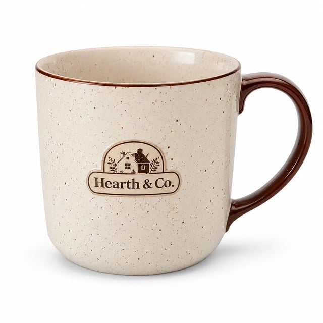 Keramiktasse auf reinem Weißhintergrund-Packshot