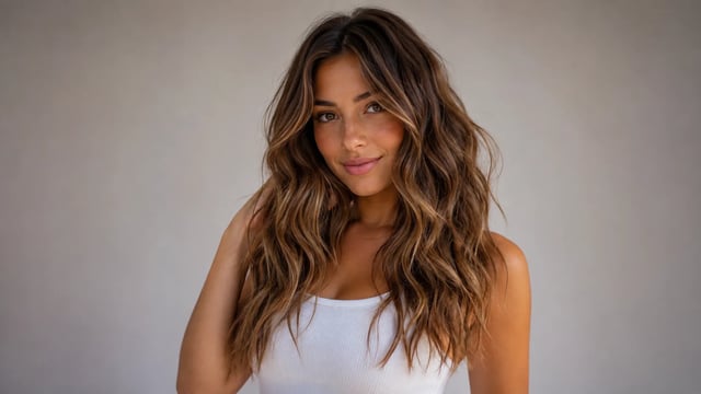Soft natural wavy hair preview on a portrait with AI Wavy Hair Generator on SupaImagine