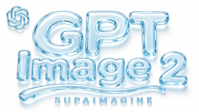 GPT Image 2 wordmark rendered in liquid glass with the OpenAI emblem