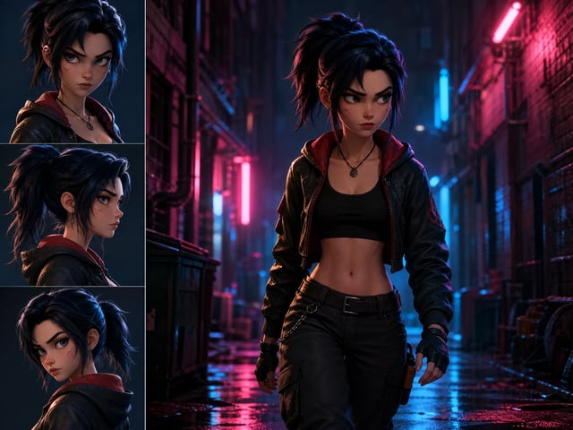 Illustration: the same character kept consistent across reference frames and a new scene