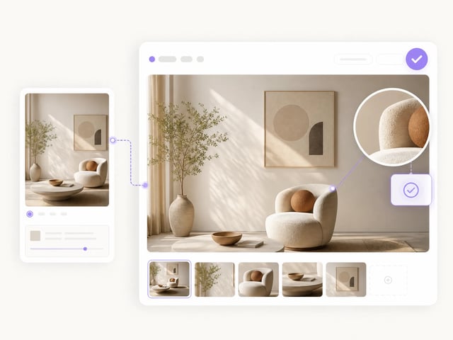 Larger proof image with magnified detail for client-facing review