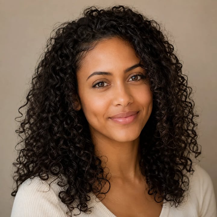 Frau mit lockigem Haar vor dem Locs Filter