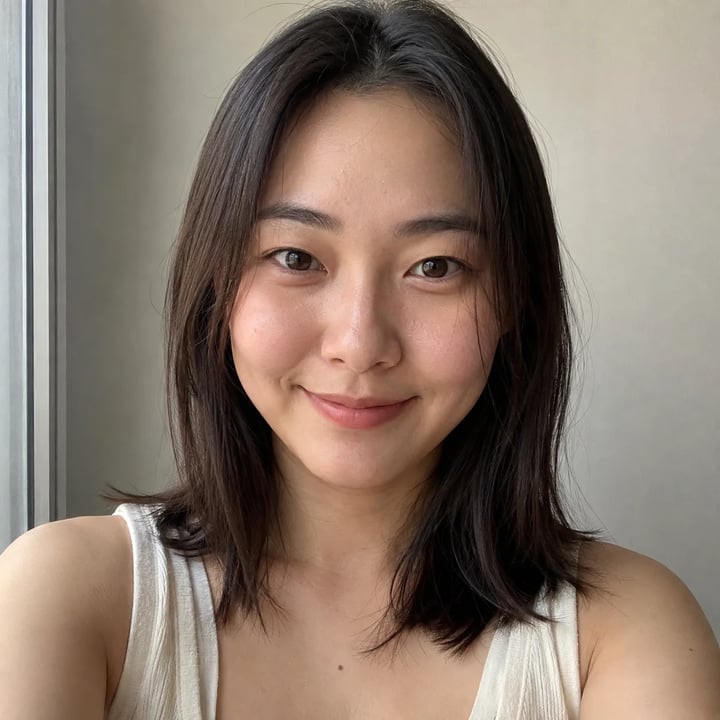Portrait with straighter hair before wavy hair generator