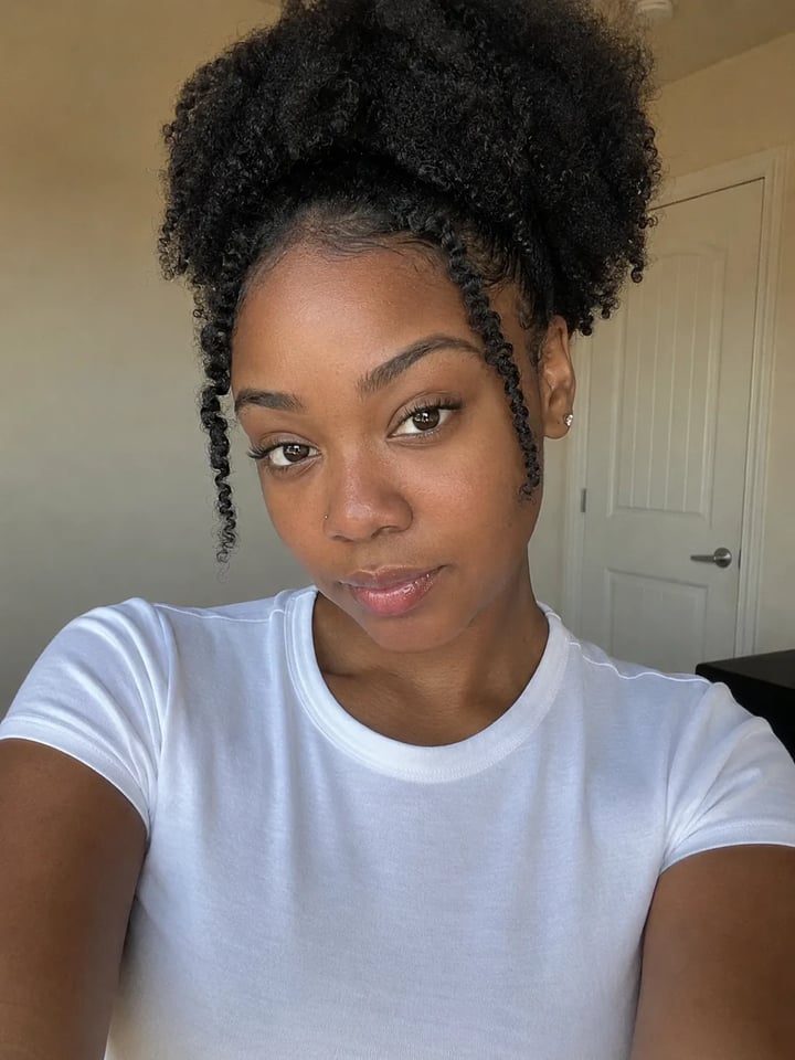 Casual everyday portrait before AI wedding photo generator