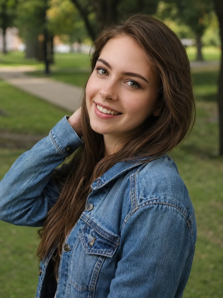 Outdoor casual portrait before bridal restyle