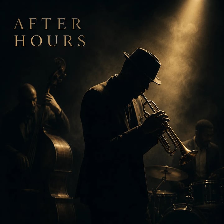 Square jazz EP cover with brass silhouette and AFTER HOURS title