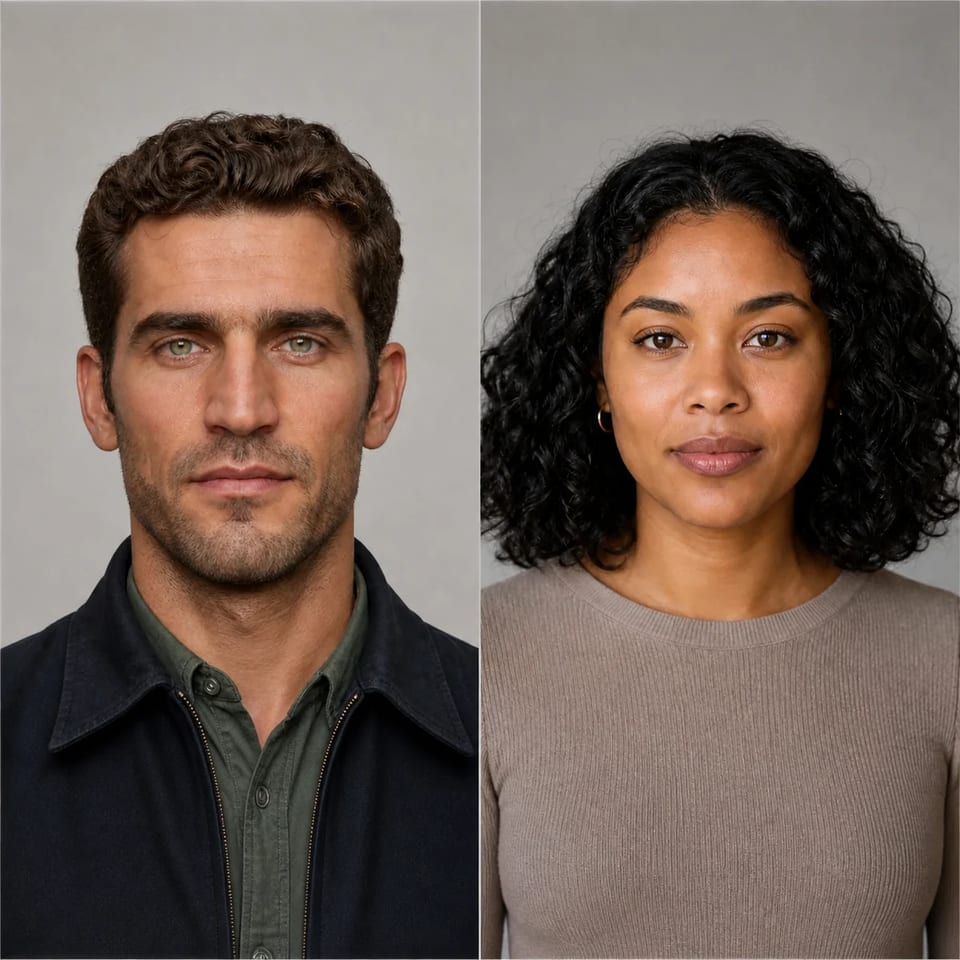 Before — two sample adult portraits