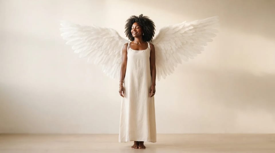 Um retrato com asas de anjo realistas e suaves adicionadas por Adicionar asas de anjo no SupaImagine