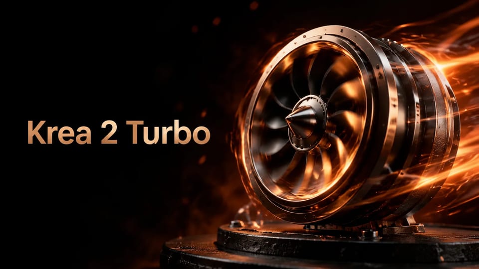 Hero de produto Krea 2 Turbo — impeller turbo de cobre com tipografia quente