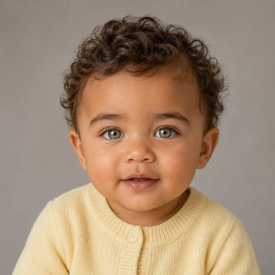 Fictional baby portrait result B from the same sample adults