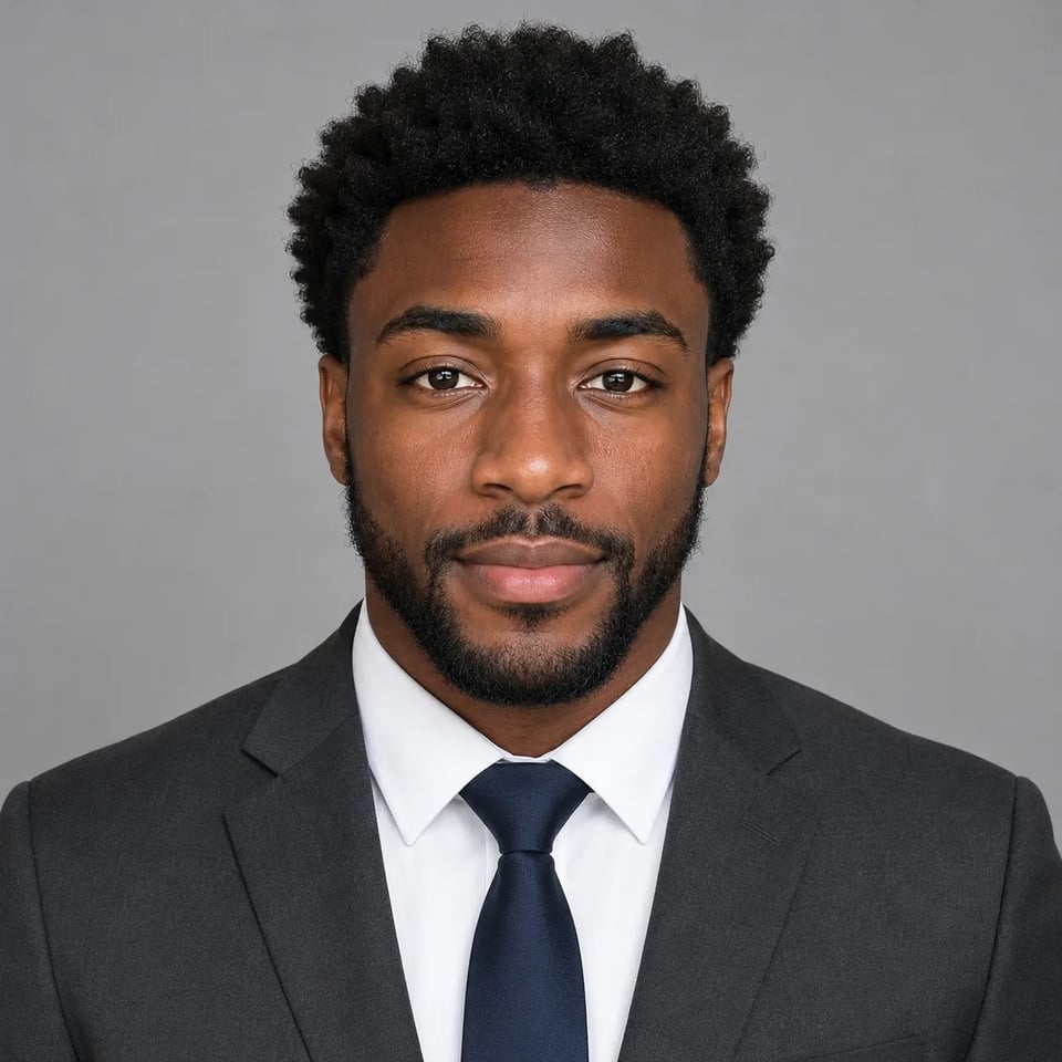 Same person after business attire resume still