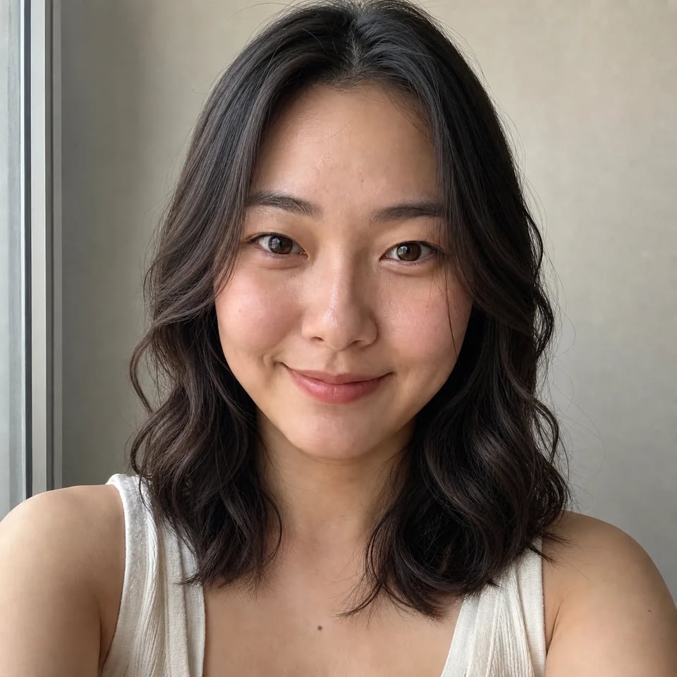 Same portrait after soft natural waves