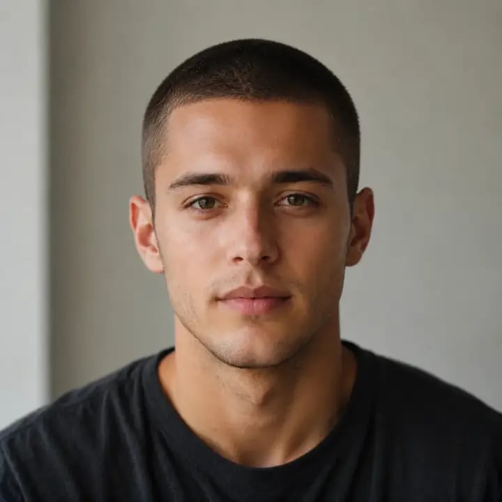 Same man after clean short buzz cut