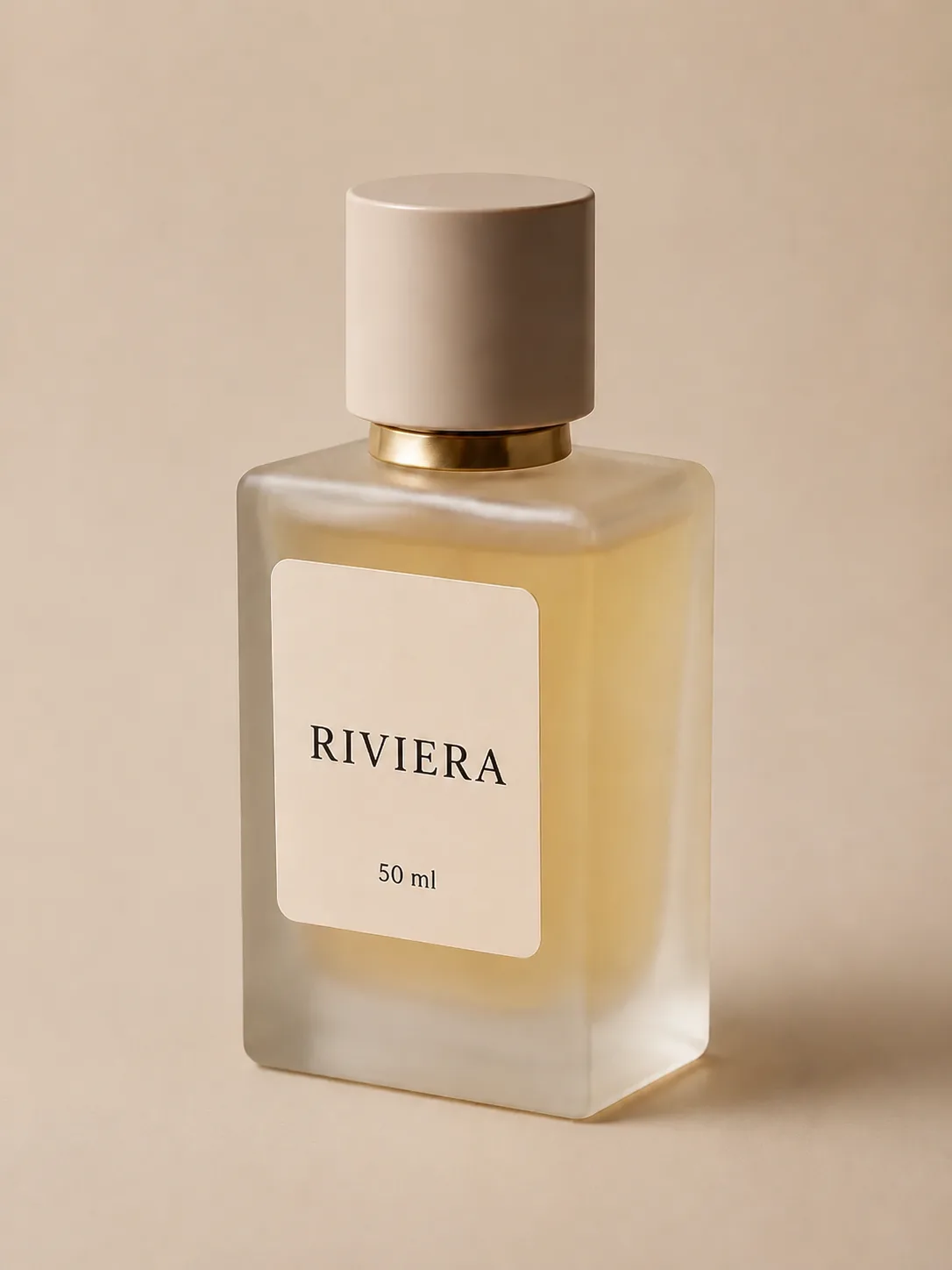 Prompt 4 after — RIVIERA / 50 ml same bottle · GPT Image 2 i2i · 1K · generated on SupaImagine